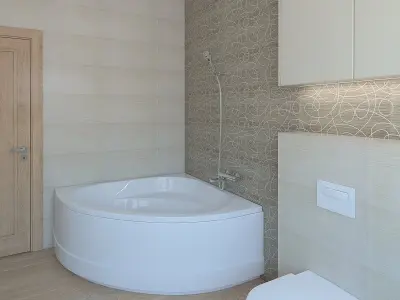 Beautiful bright bathroom 3D model