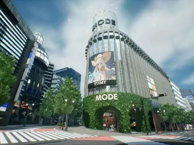 Shibuya - Crossing and surrounding areas Low-poly 3D model