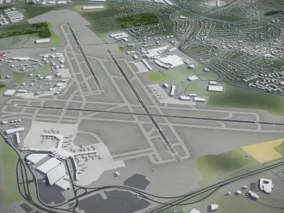 Nashville Airport Low-poly 3D model