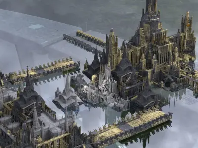 Ancient Babylonian Golden City kit bash 2 3D model