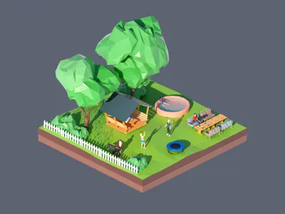 land 61A Low-poly 3D model