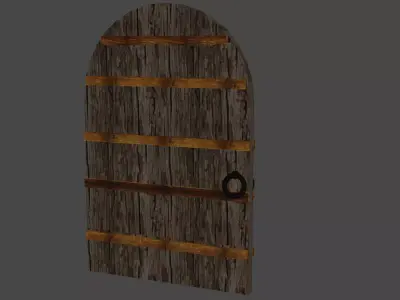 Wooden Doors Low-poly 3D model
