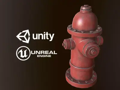 Fire Hydrant - PBR Game Ready Low-poly 3D model