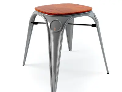 Louix chair High and stool 3D model