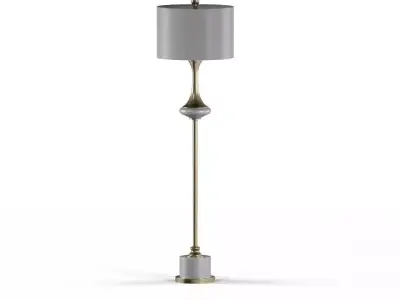 Gold Fluted Neck Floor Lamp 3D model