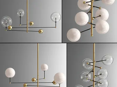Glass Globe Mobile Round Chandelier 3D model