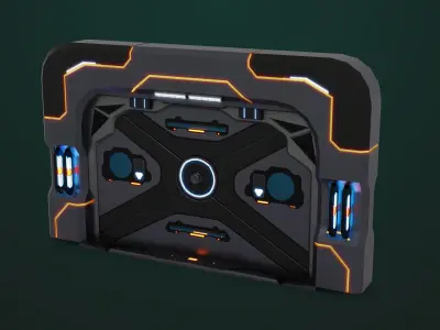 Sci-Fi Door 01 All PBR Unity UE Textures Low-poly 3D model