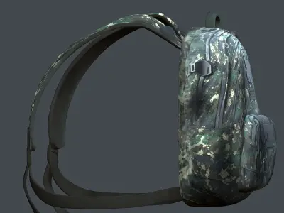 Backpack Camping Generic military human bag storqge baggage Low-poly 3D model