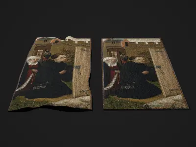 Merode Alter Piece Left Side Low-poly 3D model