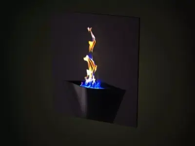 Small Wall Fireplace 3D model
