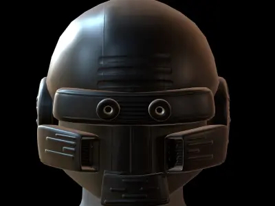 Gas mask helmet 3d model scifi Low-poly  Low-poly 3D model