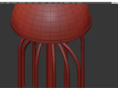 Table Lamp White Shade Gold Low-poly 3D model