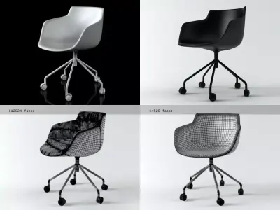 Flow armchair 5 legs 3D model