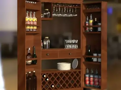 wooden wine rack 3D model