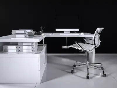 Office Desk - Interior Office Furniture 03 3D model