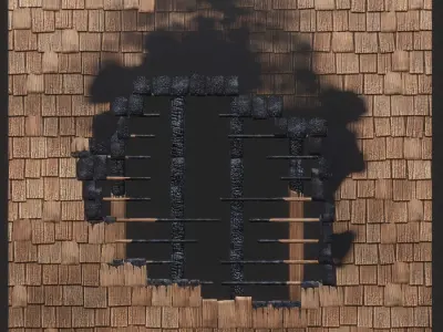 Environment Roof Modules Game Assets Low-poly 3D model