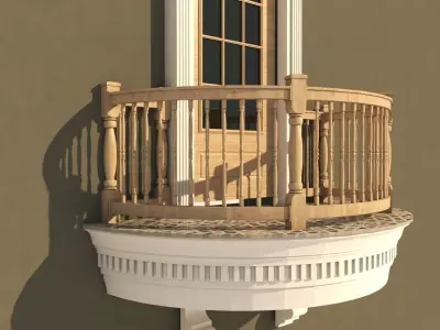 Balcony Door 4 3D model