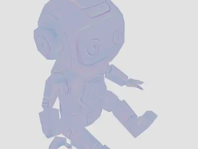 Futuristic Toy Robot with Articulated Limbs Low-poly 3D model