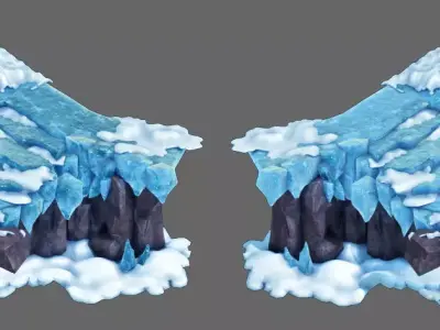 Deep in the Snowy Mountains - Stone Ladder 03 3D model