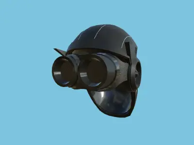 SciFi Helmet 01 - Robot Black - Character Design Fashion Low-poly 3D model