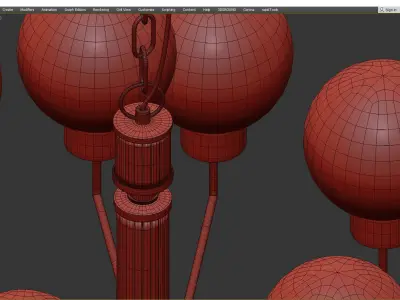 Zibille Chandelier Brass 93 Low-poly 3D model