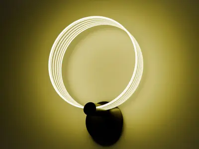 Wall Sconce Ring Acrylic Light Bedside Lamp Decorative Lighting 3D model