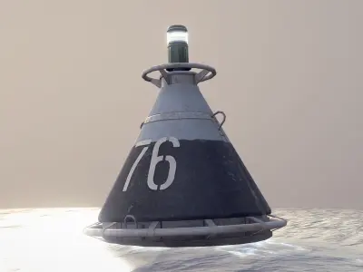 Buoy River RB-4-01 Left Drift Mark Low-poly 3D model