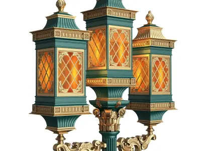 Classic Street Light 0202 Low-poly 3D model