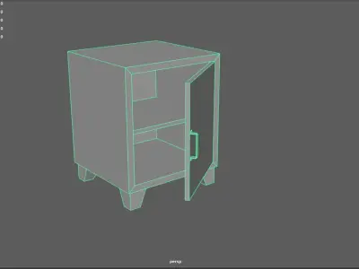 Bedside metal Table - 05 Low-poly 3D model