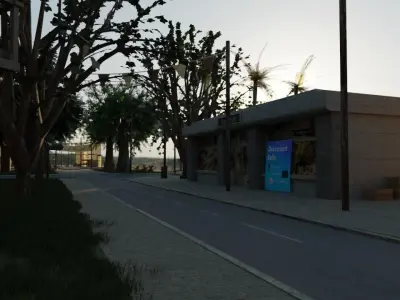 Small Town located Somewhere in the middle of Nowhere Low-poly 3D model