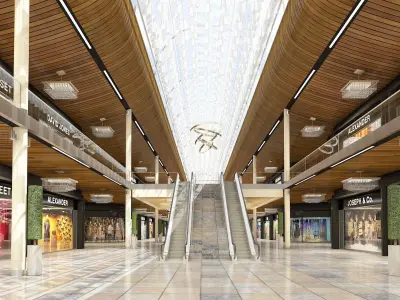 Shopping Centre 2 - Interior and Exterior 3D model