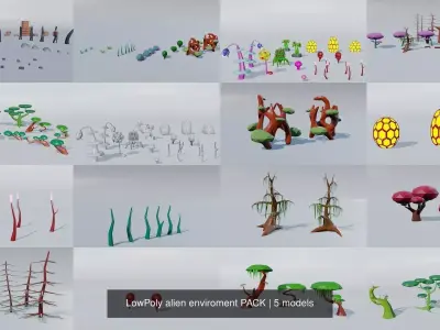 LowPoly alien enviroment PACK