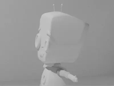 Robot Low-poly 3D model 10