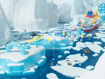 Platformer 6 Winter Low-poly 3D model