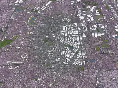 Jakarta Timur - 3D City Model Low-poly 3D model