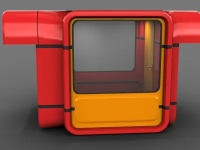 Modern Kiosk Low-poly 3D model