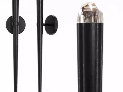 Restoration Hardware AQUITAINE TORCH SCONCE Black 3D model