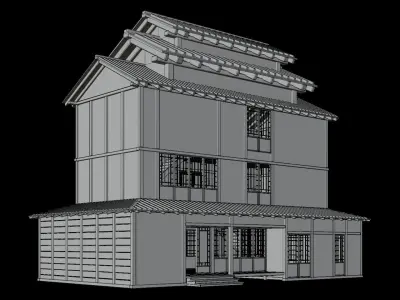 Medieval  Japanese Houses  - 4K Textures Game Ready Low-poly 3D model order