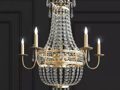 Paris 6 Light Chandelier 3D model