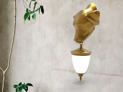 Dog Head Wall Lamp 3D print model