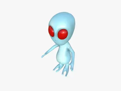 Cute Alien A08 Blue Red - Simple - Character Design Low-poly 3D model