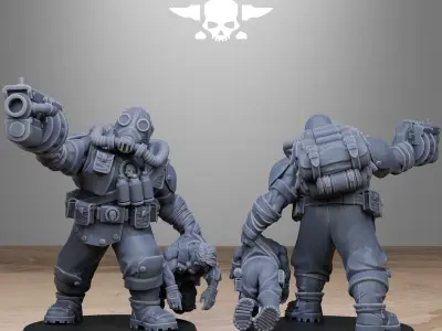 GrimGuard Jungle Fighter Mutants 3D print model