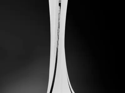 Organic Residential Tower Flowing Fabric inspired Design 3D model
