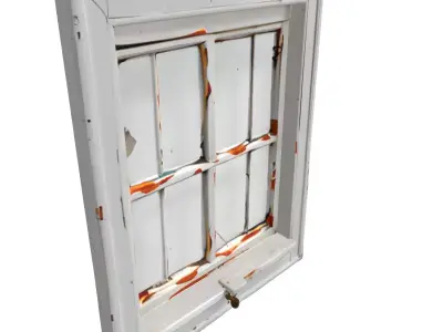 Distressed Shabby Chic Wooden Window Frame Low-poly 3D model