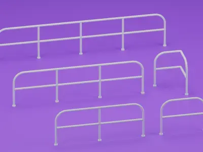 Railing Collection set of metal railings 3D model