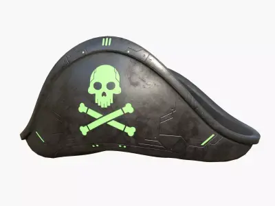 SciFi Pirate Hat A05 - Futuristic Character Design Low-poly 3D model
