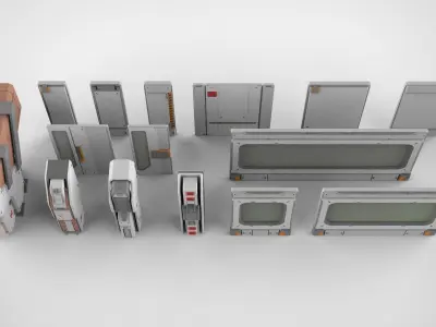 sci-fi Architecture kitbash 23 3D model