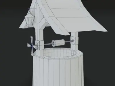 Stylized Well Free low-poly 3D model