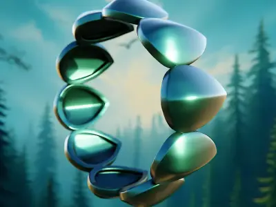 AquaShield Teardrop Ring - Customizable Futuristic Jewelry 91 3D print model