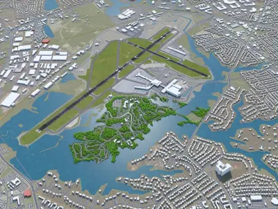 Norfolk International Airport 10km Low-poly 3D model